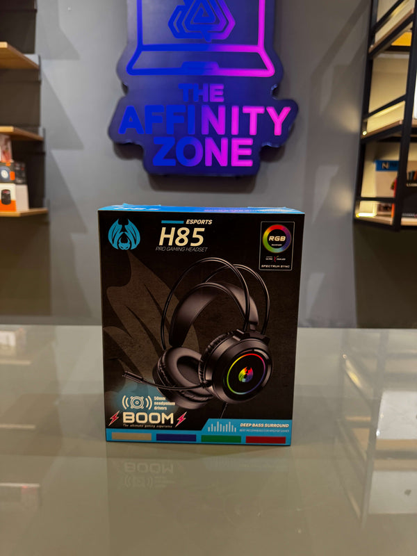 H85 Esports Pro Gaming Headset – RGB Lighting, 50mm Hyper Bass Driver, Noise-Cancelling Mic
