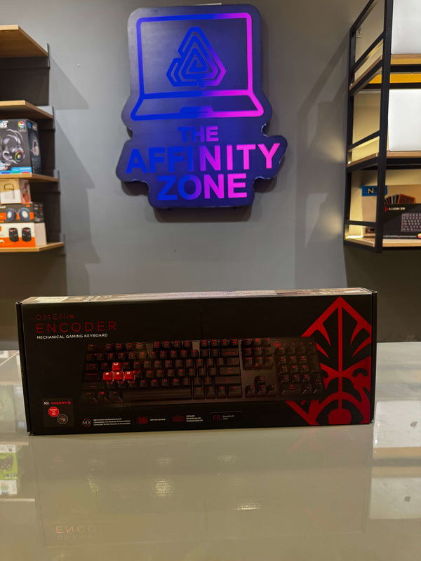 HP OMEN Encoder Mechanical Gaming Keyboard – Cherry MX Red Switches, Full-Size Wired