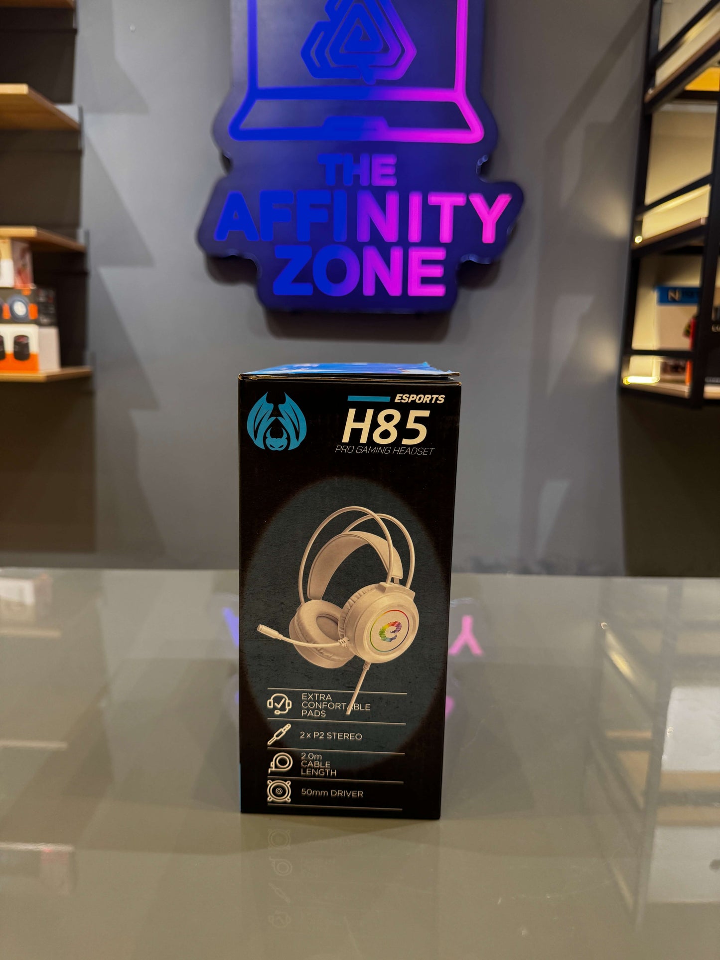 H85 Esports Pro Gaming Headset – RGB Lighting, 50mm Hyper Bass Driver, Noise-Cancelling Mic