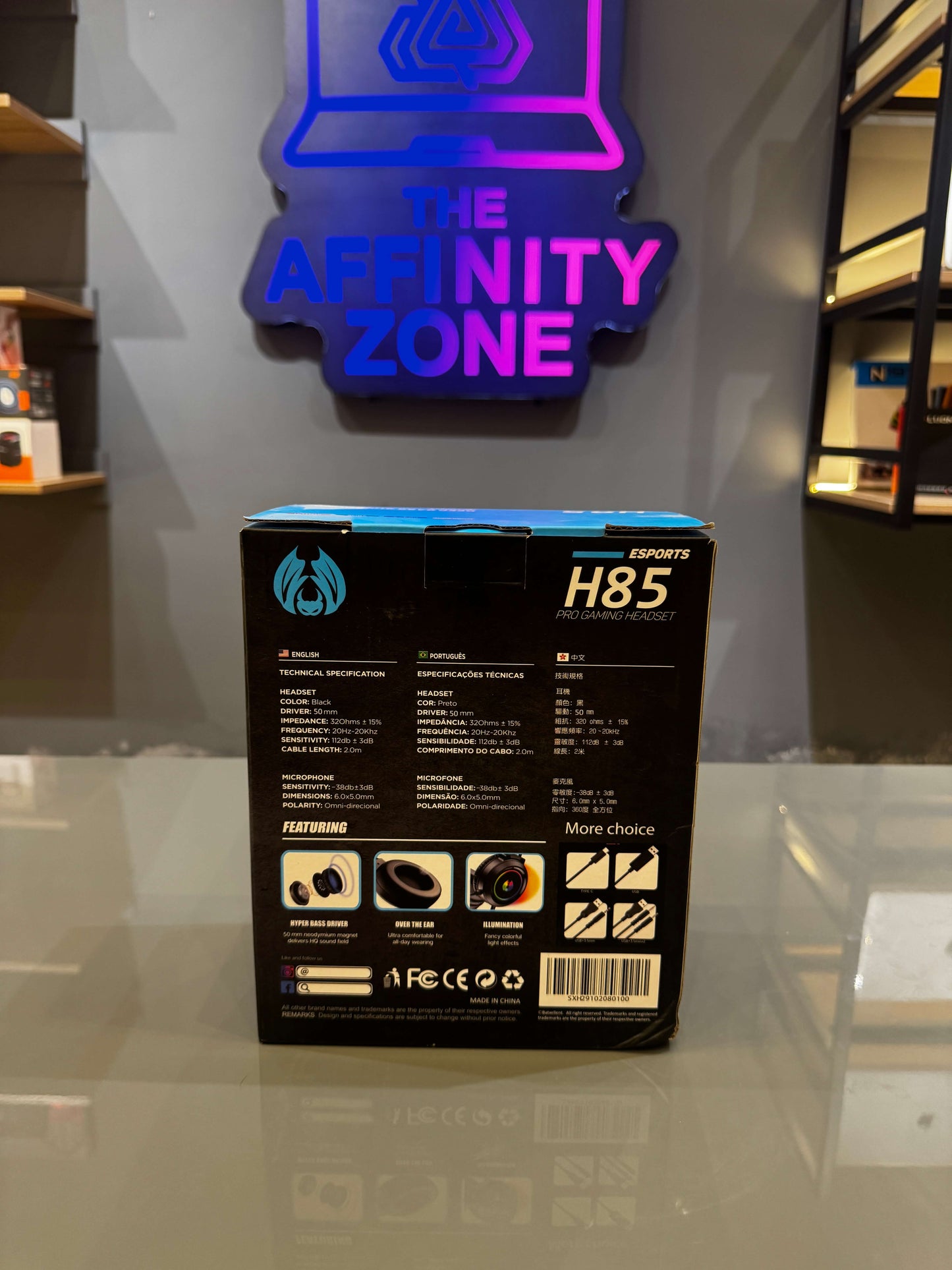 H85 Esports Pro Gaming Headset – RGB Lighting, 50mm Hyper Bass Driver, Noise-Cancelling Mic