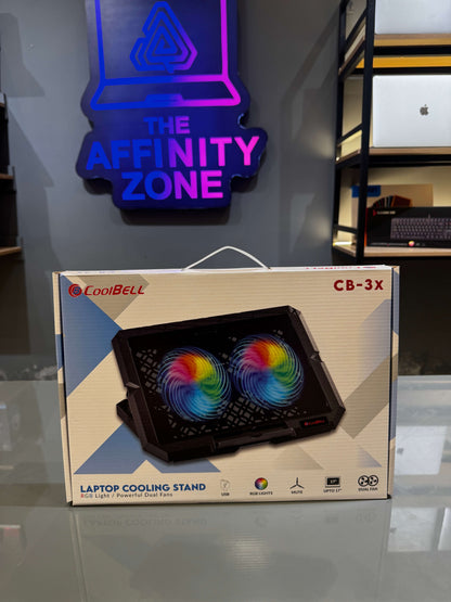 CoolBell CB-3X RGB Laptop Cooling Stand – Dual Fan, USB Powered, Up to 17"